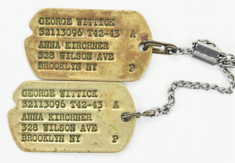 USAAF WW2 Dog-Tag set 'George Wittick'