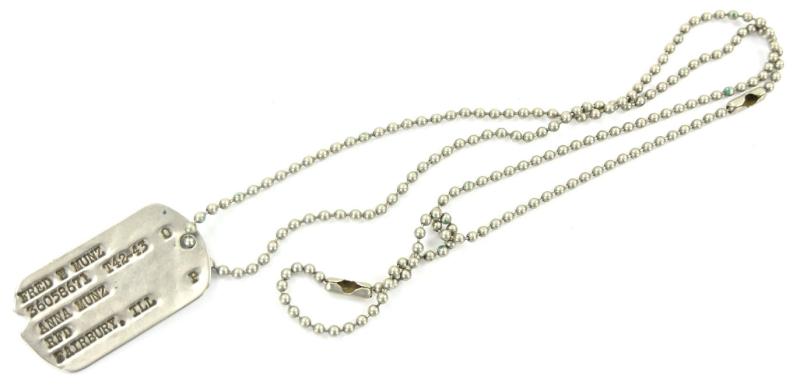 USAAF WW2 Dog-Tag with Chain 'Fred W. Munz'