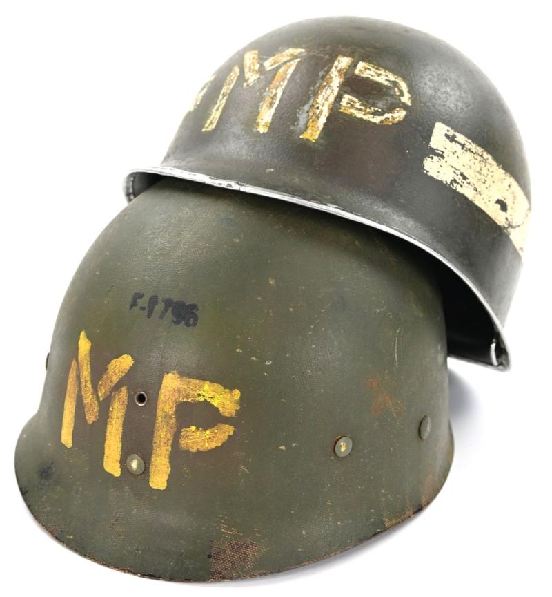 US WW2 Military Police Helmet Set