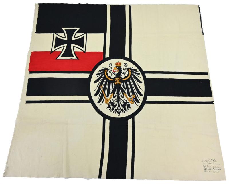 German WW1 Imperial War Flag captured by the US 298th ECB during WW2