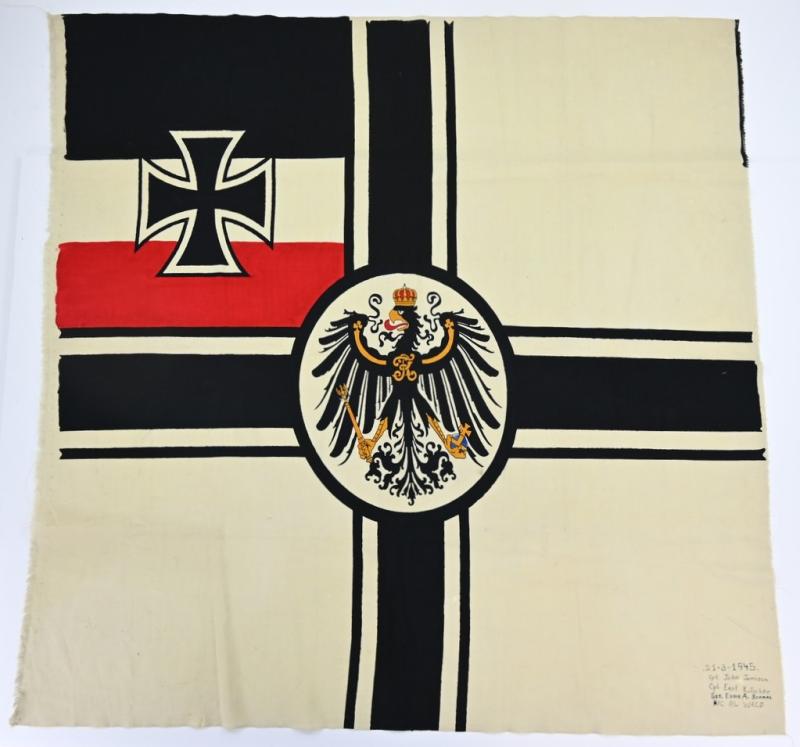 German WW1 Imperial War Flag captured by the US 298th ECB during WW2