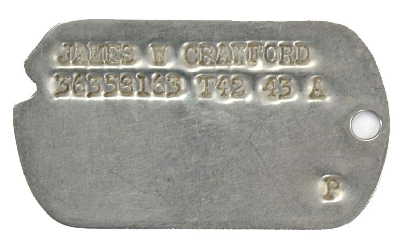 USAAF WW2 Dog-Tag James W. Crawford 2111th AAF BU