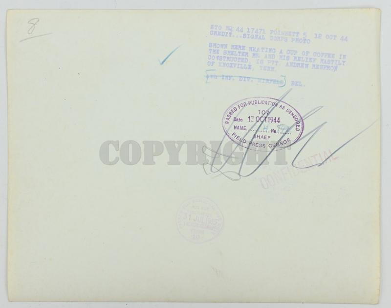 US WW2 Military Police Press Photo