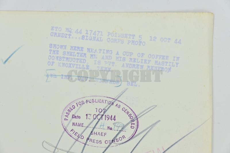 US WW2 Military Police Press Photo