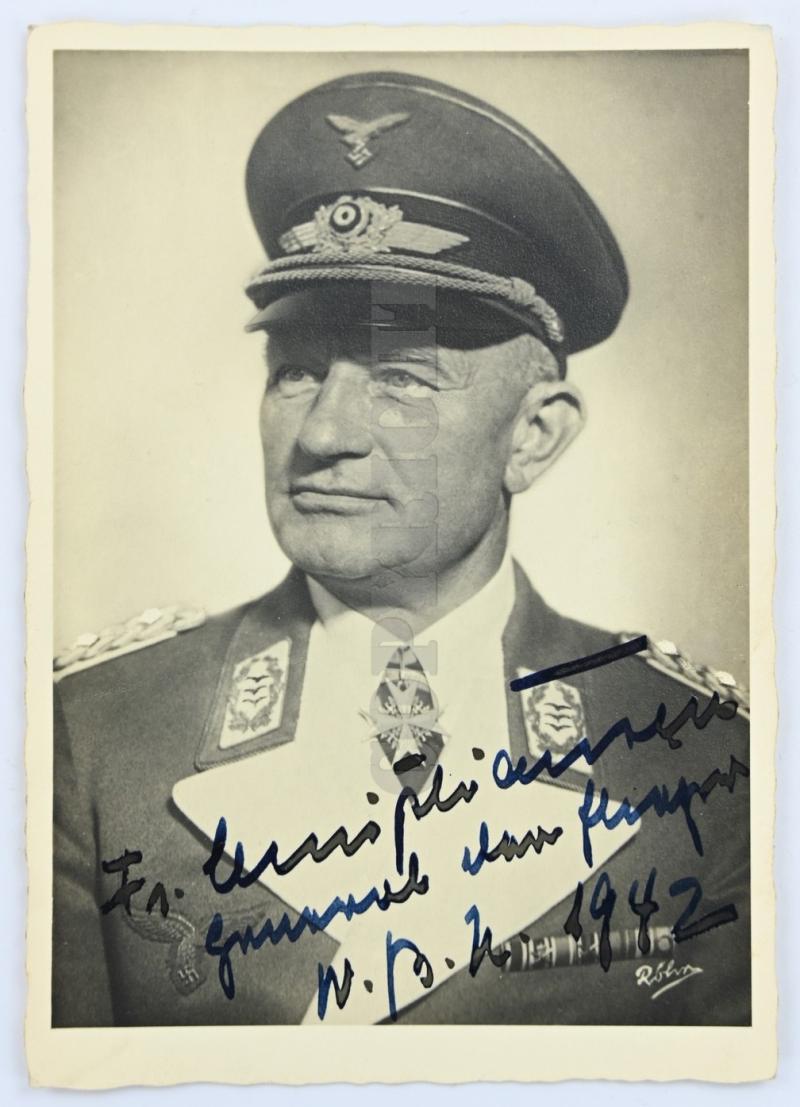 German LW Signed Postcard of Friedrich Christiansen, Wehrmachtsbefehlshaber in den Niederlanden