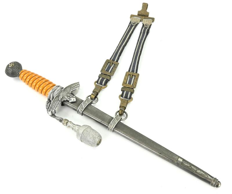 German LW Dagger and Hanger Gold plated