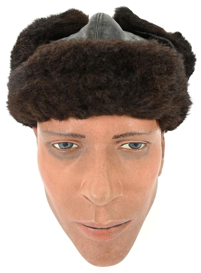 German KM Leather Winter Cap