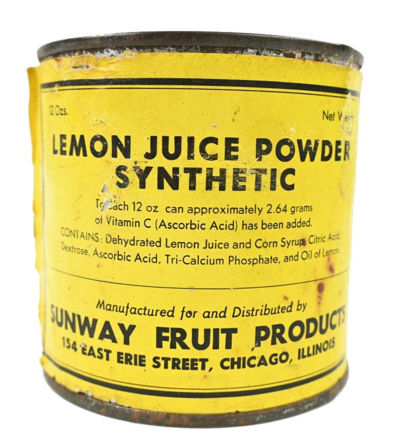 US WW2 Ration 'Lemon Juice Powder' Tin Can