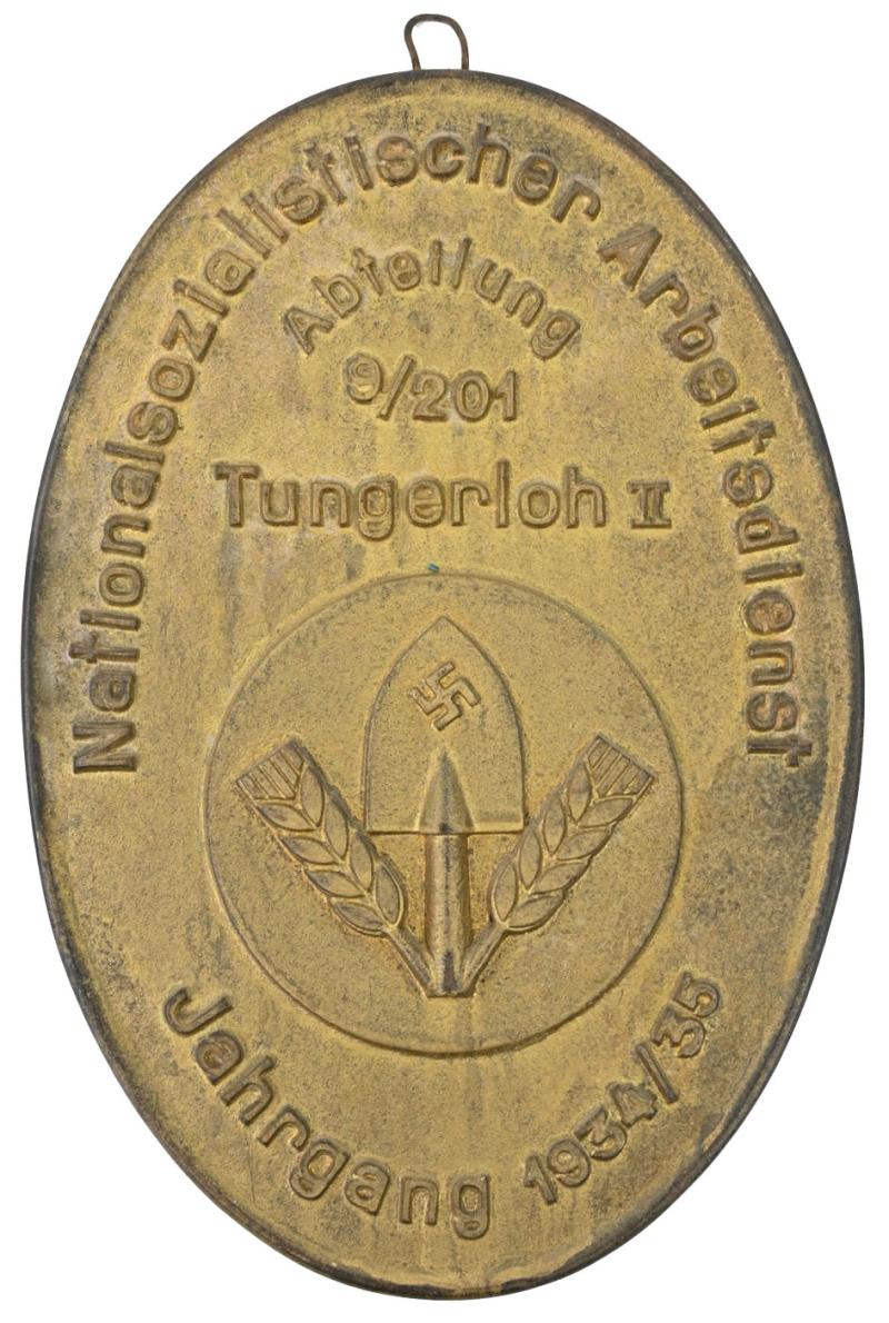 German RAD Wall Plaque Abt. 9/201 Tungerloh II