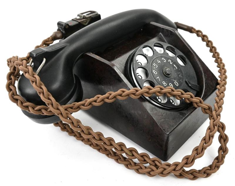 German WH Military Bakelite Desk Rotary Telephone 1942