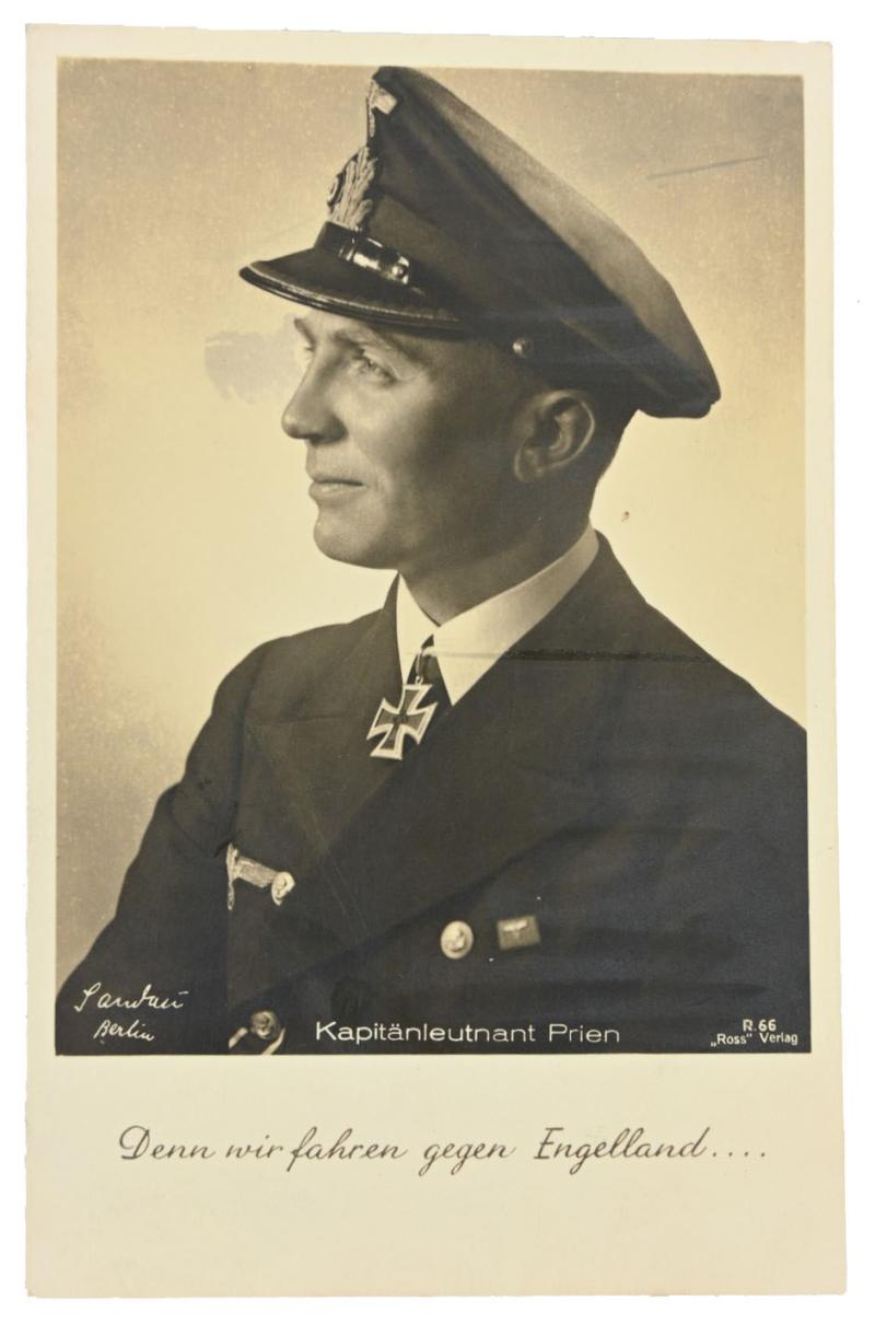 German Knight's Cross recipient Postcard 'Korvettenkapitan Prien'