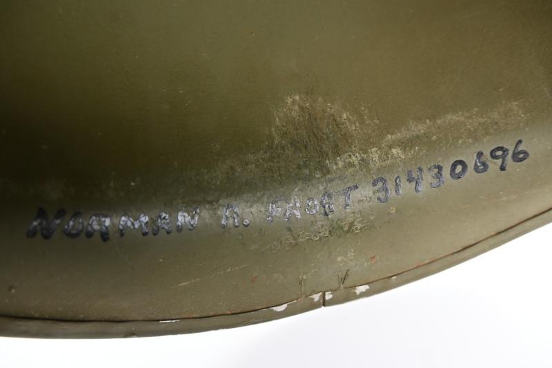 US WW2 Named M1 Combat Helmet 'Norman R. Frost'