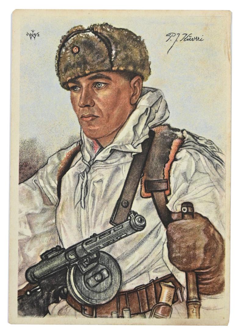 German WH Willrich Postcard 'Finnische Spähtruppführer'