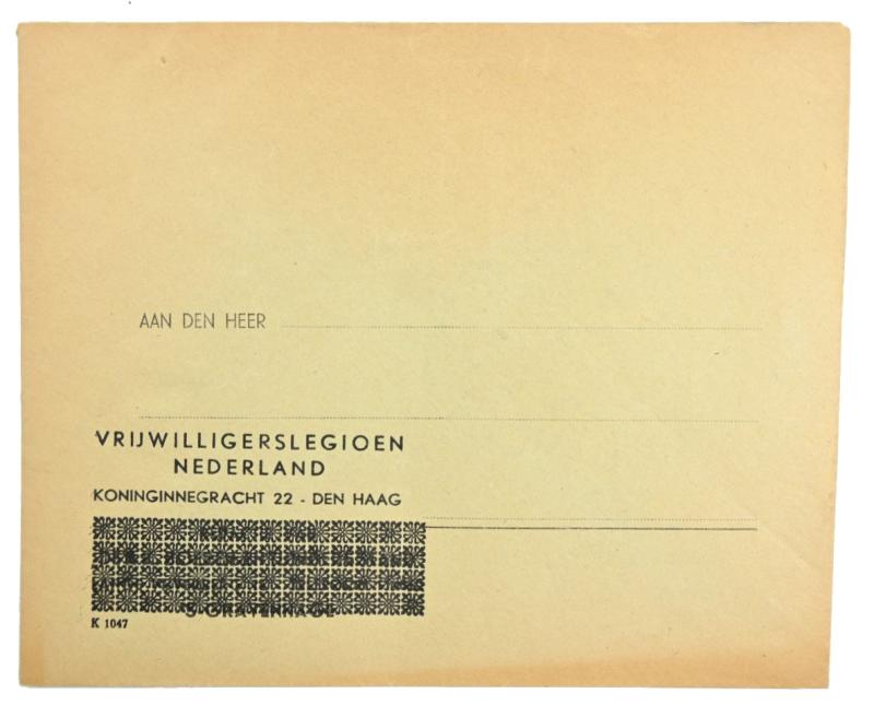 Dutch Waffen-SS Envelop 'Vrijwilligerslegioen Nederland'