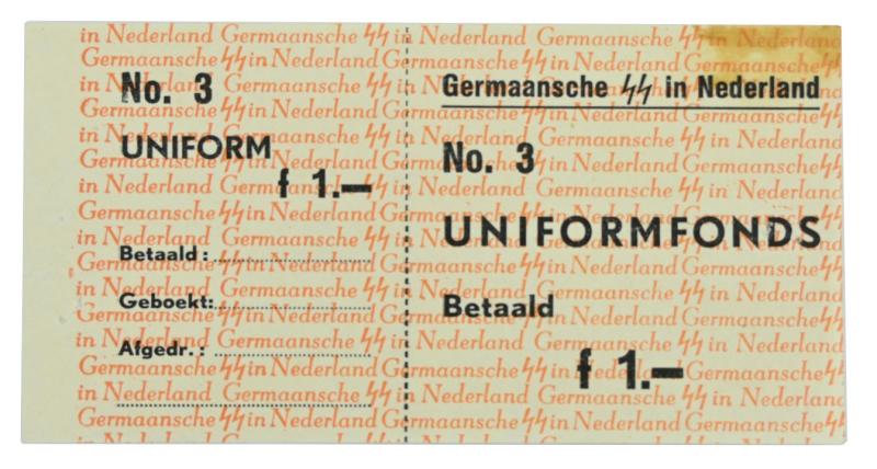 Dutch Waffen-SS Uniform Collecting Coupon
