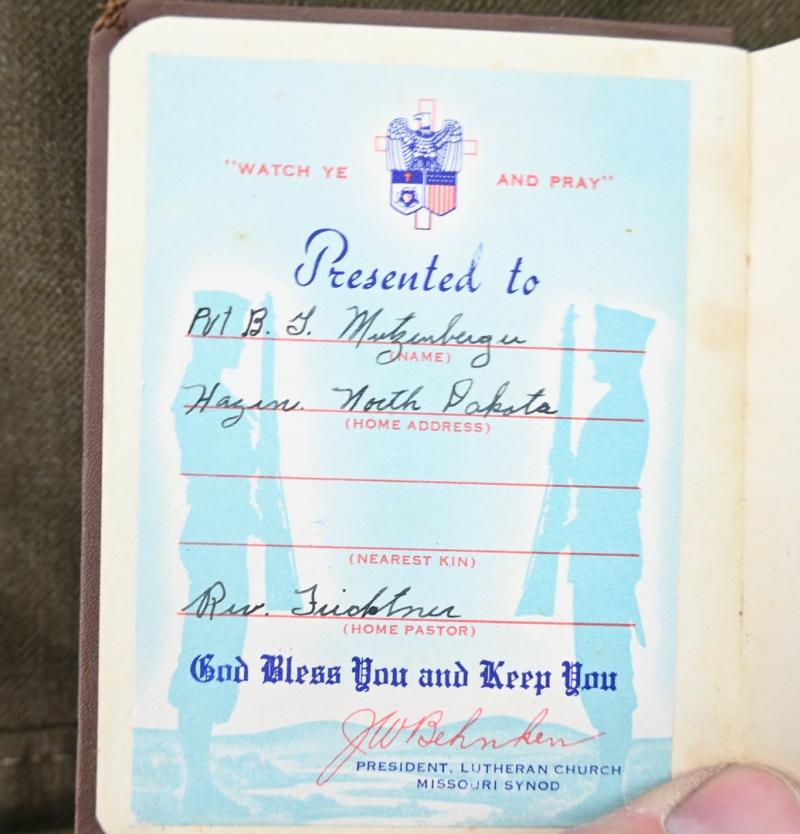 US WW2 5th Army Grouping 'Pvt B.J. Mutzenberger'