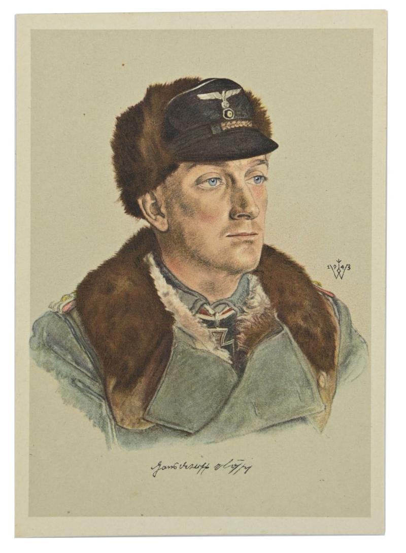 German WH Panzer Postcard 'Hans-Detloff von Cossel''