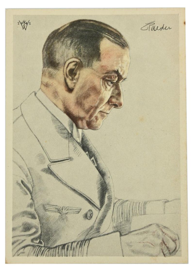 German KM Postcard 'Grossadmiral Reader'