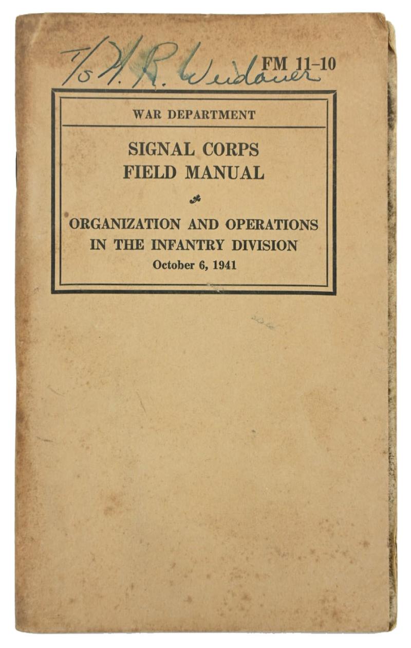 US WW2 FM 11-10 Signal Corps Field Manual