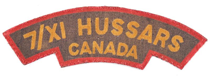Canadian WW2 7/XI Hussars Shoulder Flash