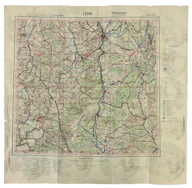 German LW Flightmap Lyon France