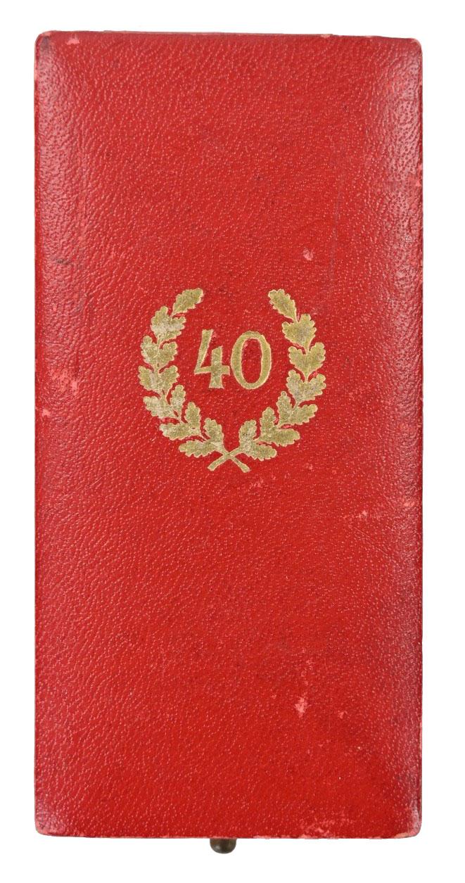 German 40 Years Faithful Service Medal in box