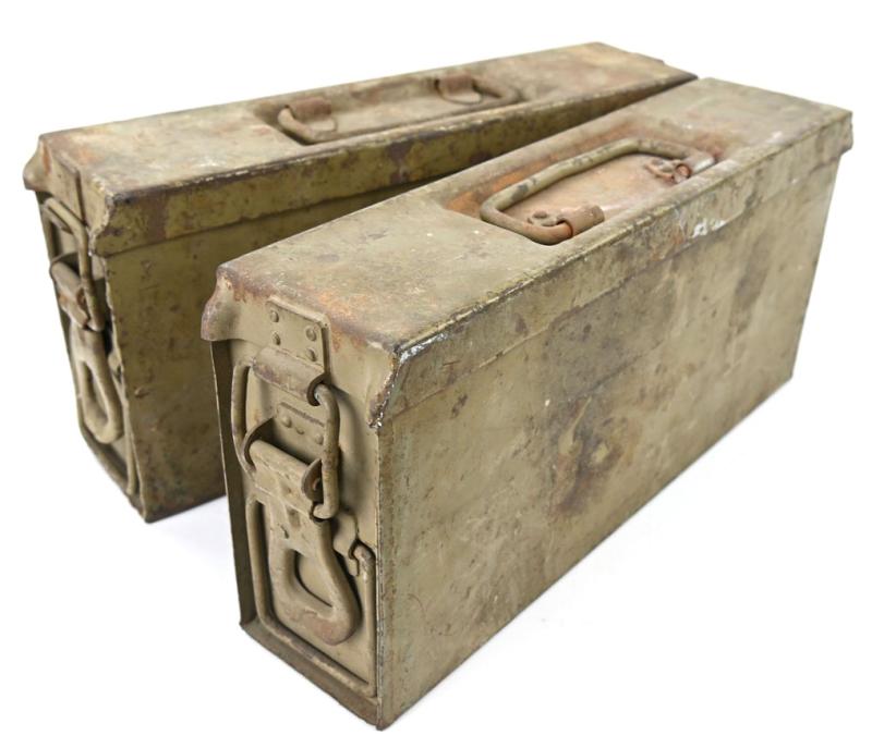 German WH MG 34/42 Camouflaged Ammo Box Set