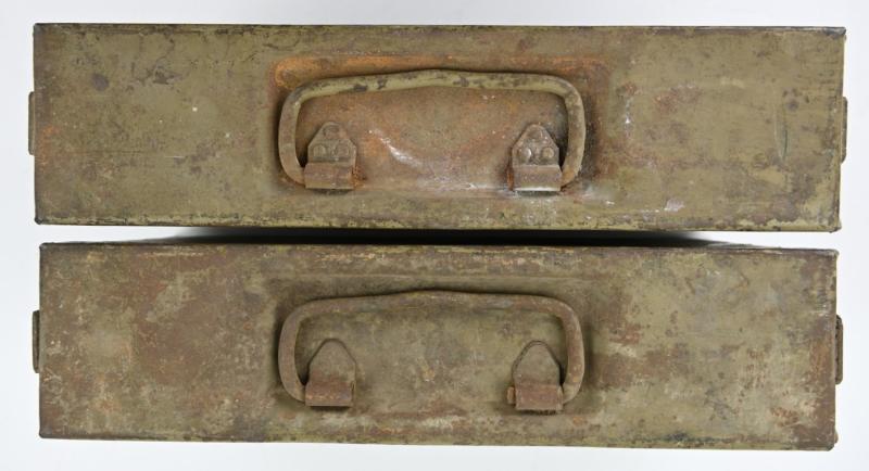 German WH MG 34/42 Camouflaged Ammo Box Set