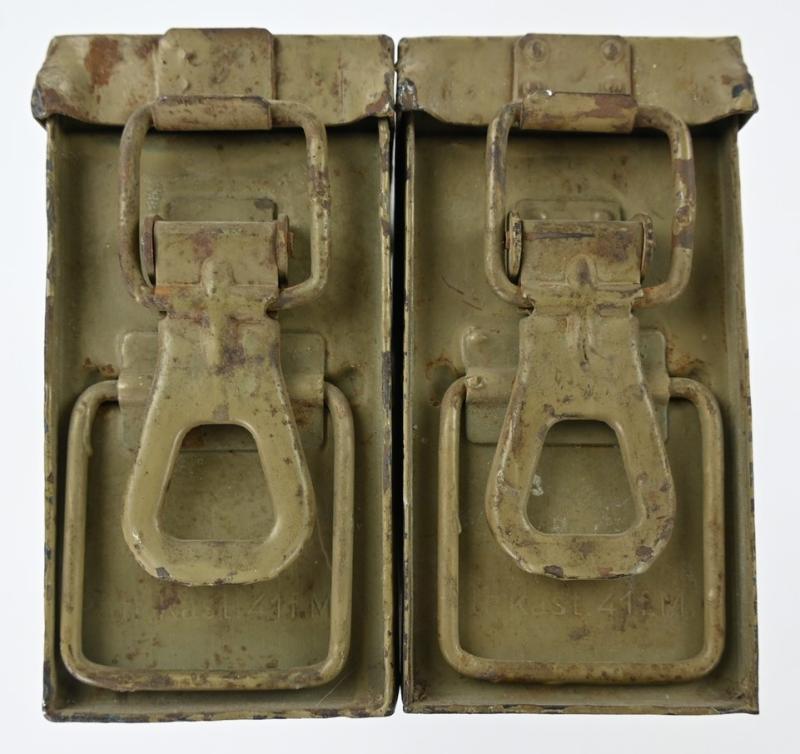 German WH MG 34/42 Camouflaged Ammo Box Set