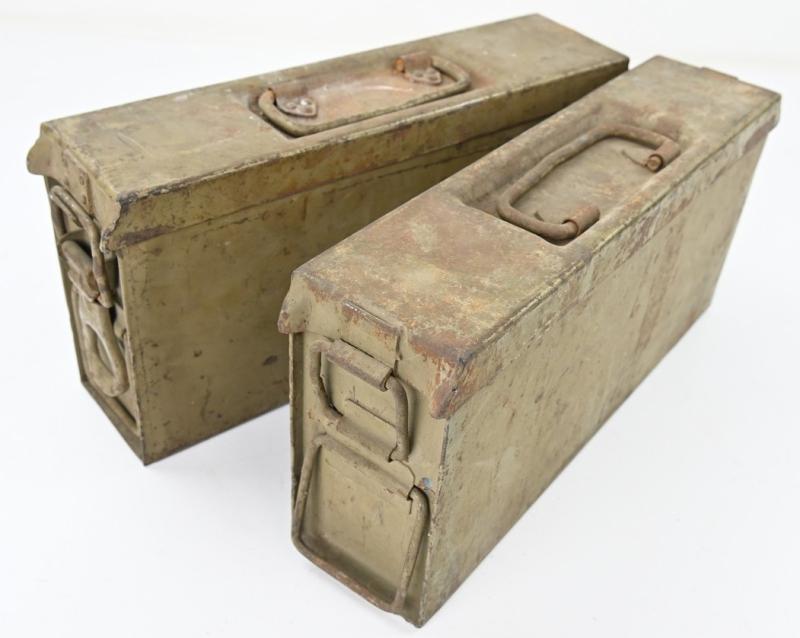German WH MG 34/42 Camouflaged Ammo Box Set