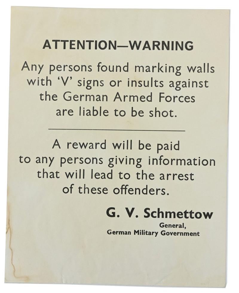 German WH Warning Poster for Guernsey Island