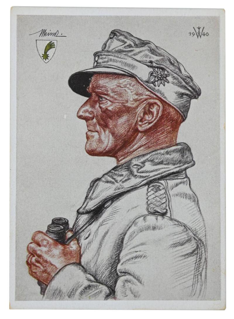 German WH Postcard 'Oberst Meindl'