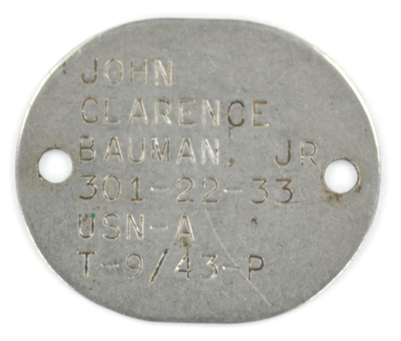 USMC WW2 Dog-Tag 'John C. Bauman Jr.'