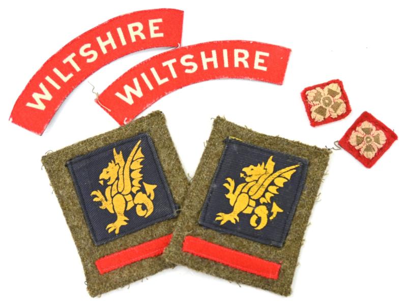 British WW2 Battledress Insignia Set 43th Wessex Division/ Wiltshire Regiment