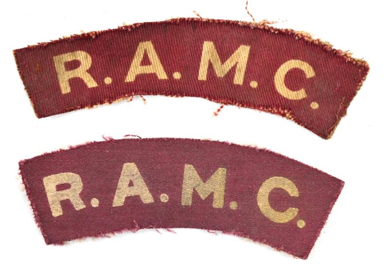British WW2 RAMC Shoulder Title Set