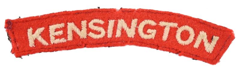 British WW2 Kensington Regiment Cloth Shoulder Title