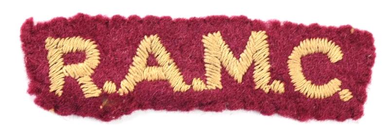British WW2 RAMC Cloth Shoulder Title