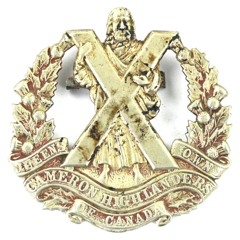 British WW2 Queen's Own Camaron Higlanders Regiment Cap Badge