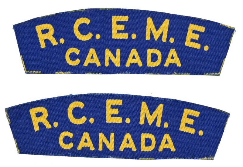 Canadian WW2 RCEME Shoulder Title Set