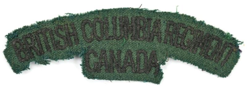 Canadian WW2 British Columbia Regiment of Canada Shoulder Title