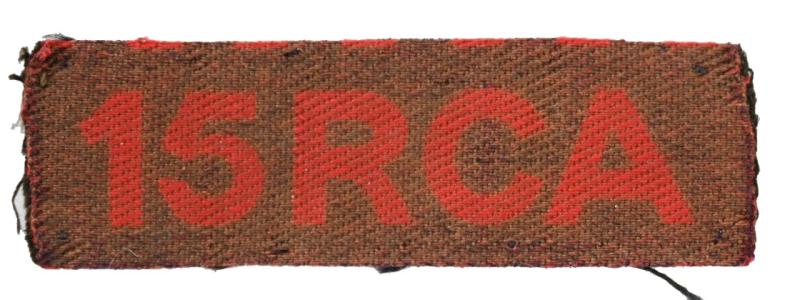 Canadian WW2 15th Royal Canadian Artillery Shoulder Title