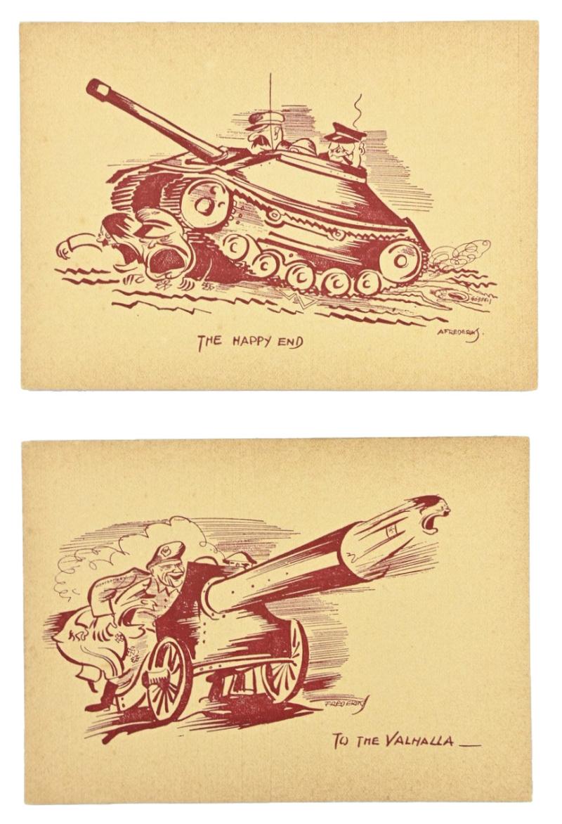 Dutch WW2 Liberation Period Cartoon Postcards