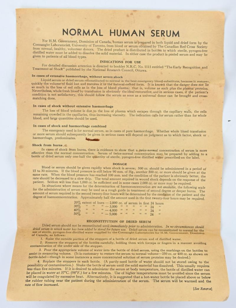 Canadian WW2 R.C.A.M.C. Blood Transfusion Kit