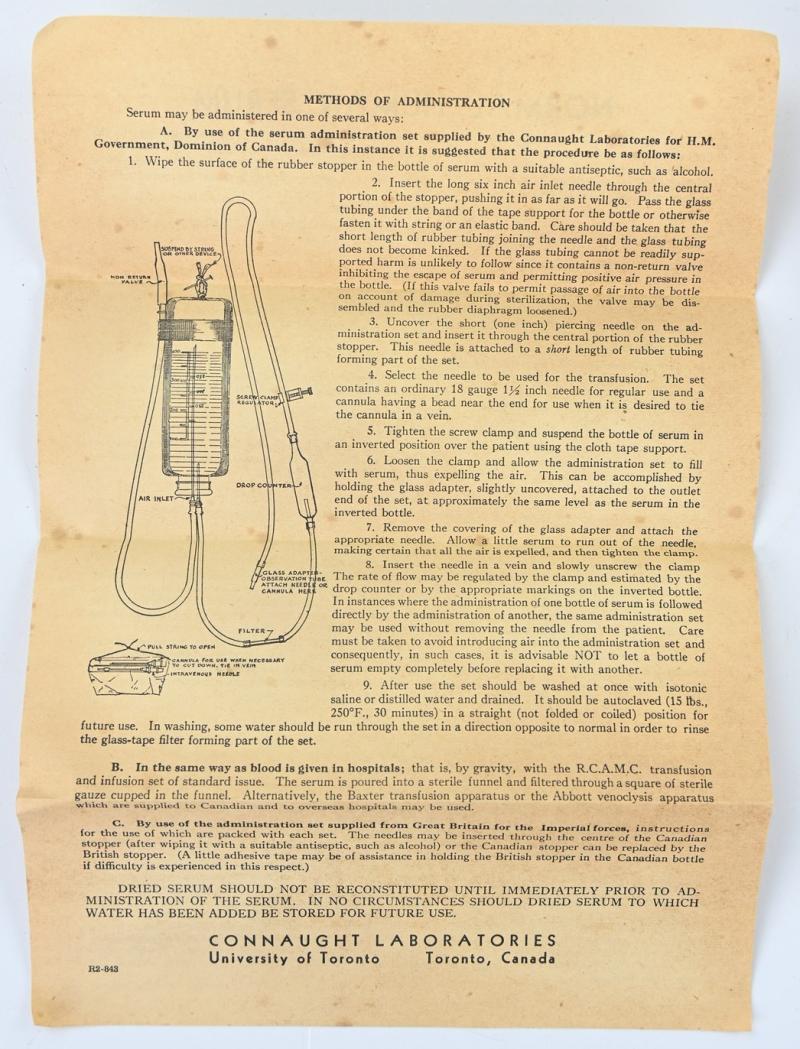 Canadian WW2 R.C.A.M.C. Blood Transfusion Kit
