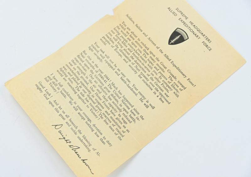 US WW2 Eisenhower D-Day Letter 6 June 1944