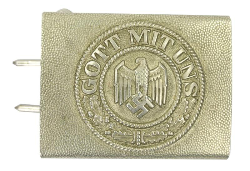 German WH Nickle-Silver Beltbuckle 'Left facing eagle'