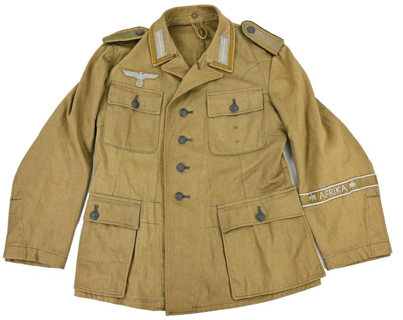German WH NCO M43 Afrika Korps 3th Pattern Smooth Cloth Tunic