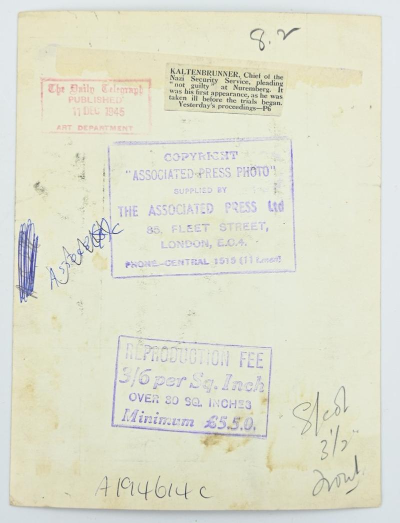 Allied Nuremberg War Trails Picture 'Ernst Kaltenbrunner'