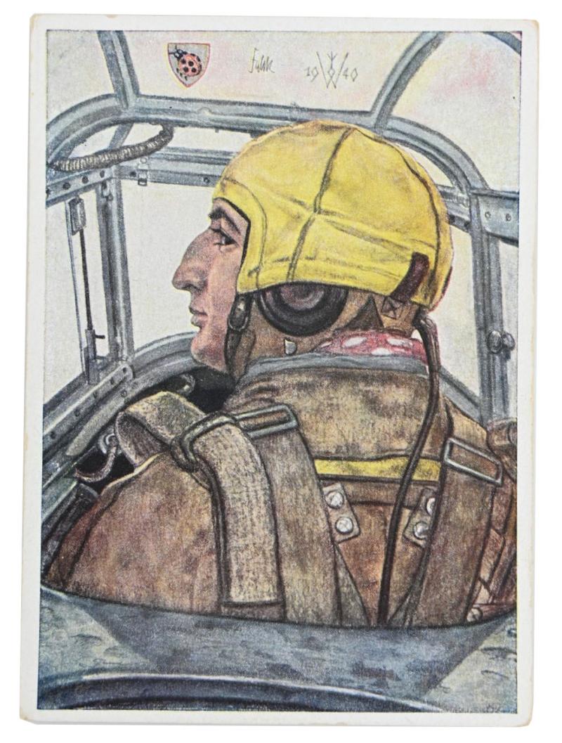 German LW Postcard 'Hauptmann Fald'