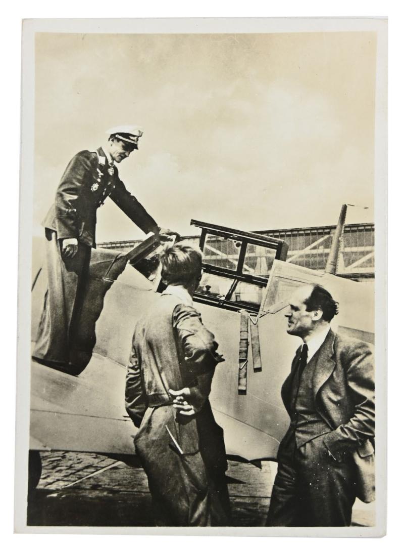 German LW Postcard 'Knight's Cross Recipient Marseille'